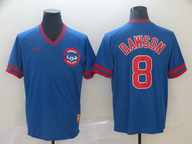 Men's Chicago Cubs Andre Dawson #8 Blue Baseball Jersey